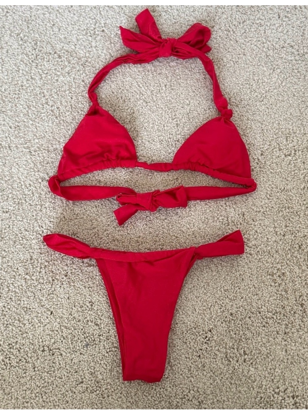 REVOLVE Red Triangle Bikini Set - Picture 3 of 5
